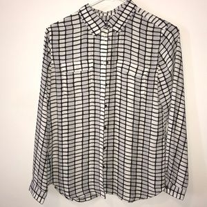 Patterned button up blouse from the loft